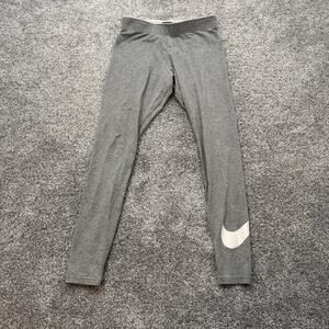 Nike Leggings Womens Small Gray Swoosh Logo Athletic Yoga Pants 815997-063
